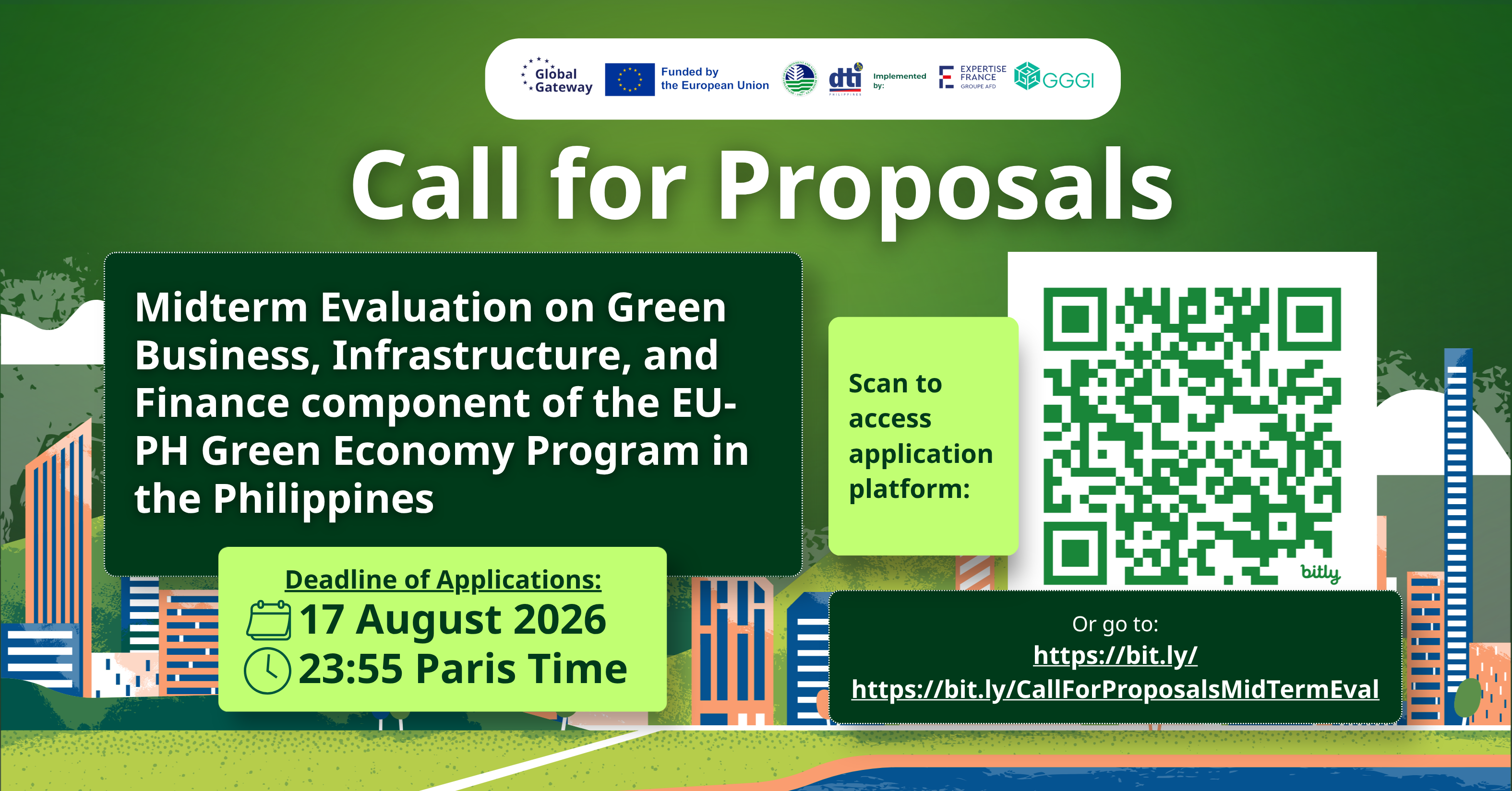 CALL FOR PROPOSALS: Midterm Evaluation on Green Business, Infrastructure, and Finance component of the EU-PH Green Economy Partnership