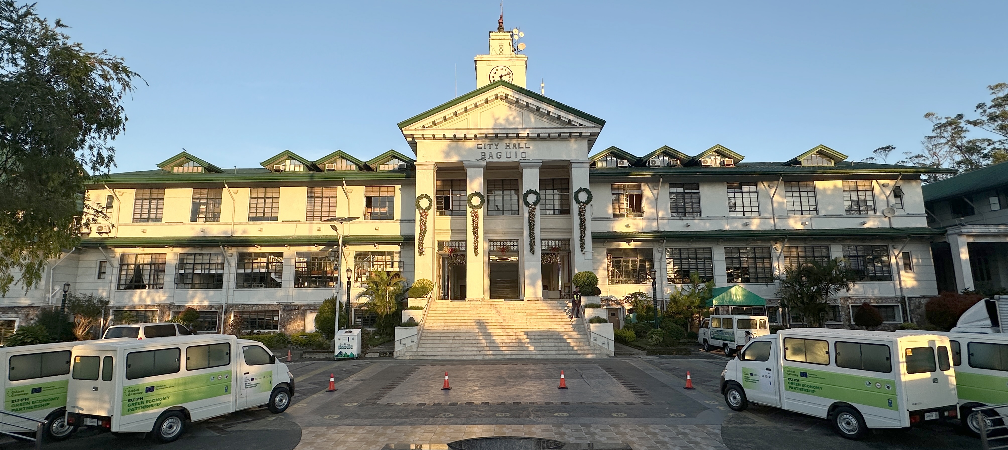 Baguio City Hall during the morning of the turnover ceremony of vehicles supported by the EU-PH Green Economy Partnership.  Photo by Earl Diaz/SO2